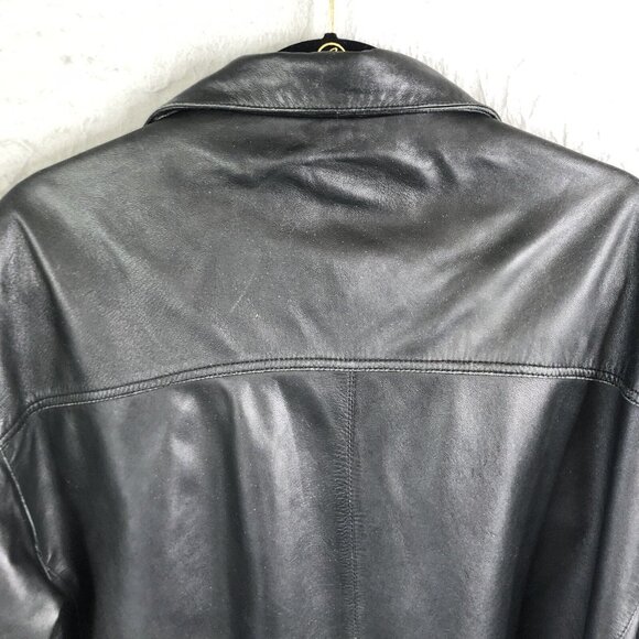 Vintage M Julian Wilsons Leather Blazer Mens XL Black Buttery Jacket Coat Y2K - Picture 7 of 16